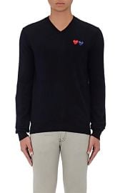 Double-Heart-Patch Wool Sweater at Barneys